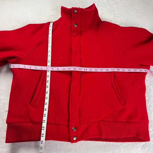 Woolrich Vintage Sherpa Lined Red Wool Bomber Jacket men’s size XL USA Made - Picture 5 of 9
